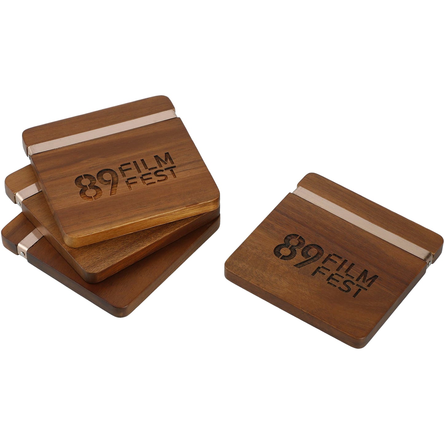 Graze Wood and Metal Coaster Set