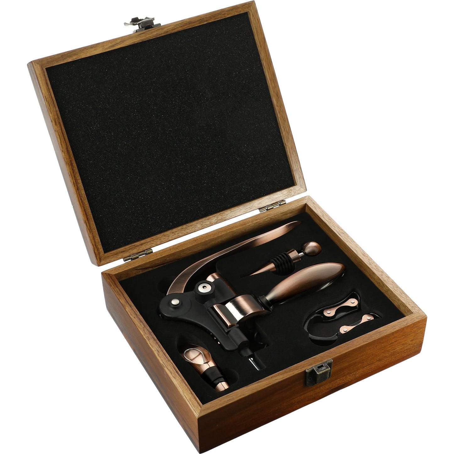 Graze Wood and Metal Wine Set