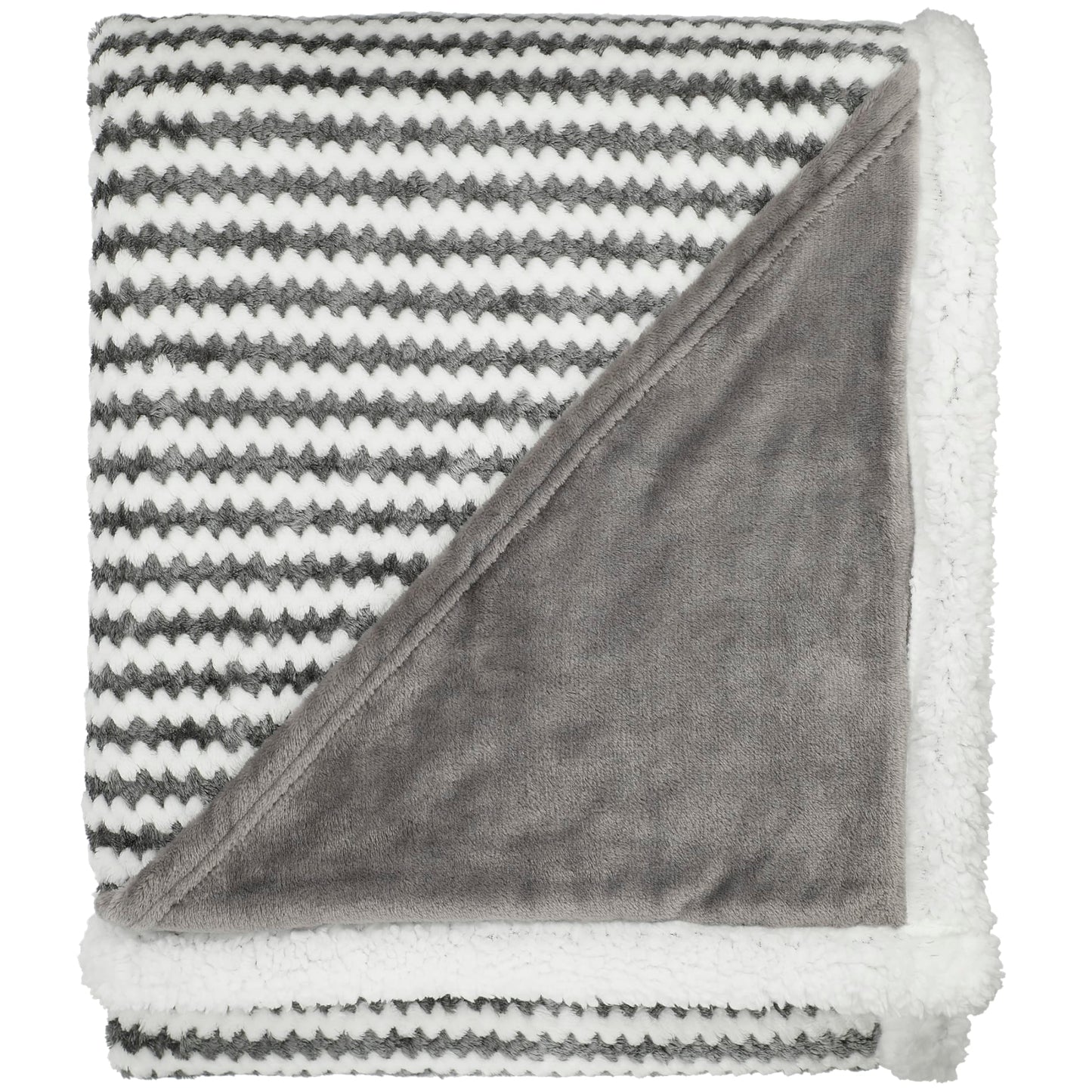 Field & Co.® Chevron Striped Sherpa Blanket