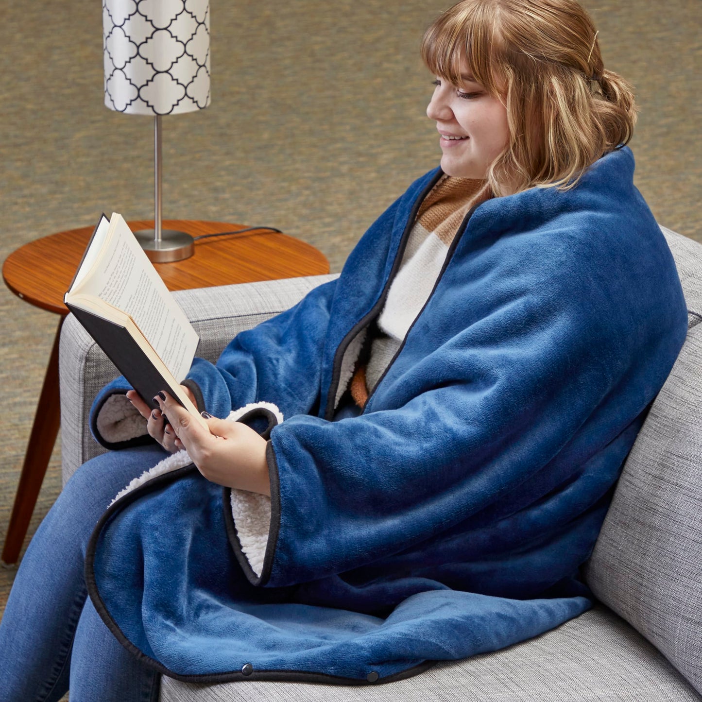 Oversized Wearable WFH Cozy Fleece Sherpa Blanket