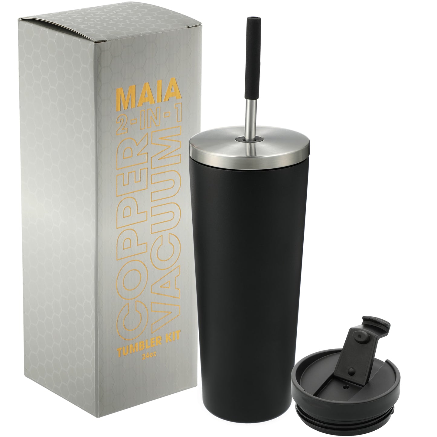 Maia 2-in-1 Copper Vacuum Tumbler Kit 24oz