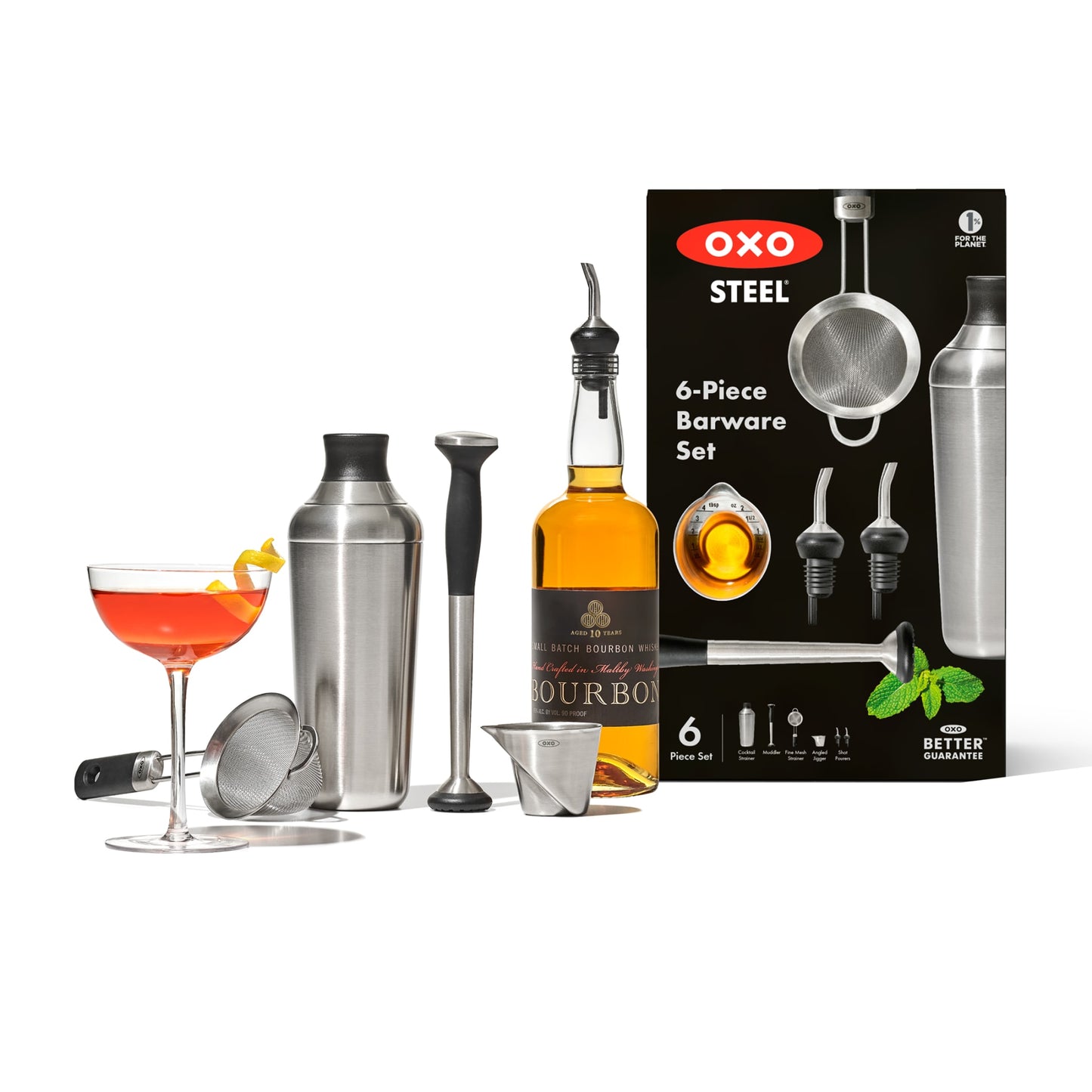 OXO SteeL 6-piece Barware Set