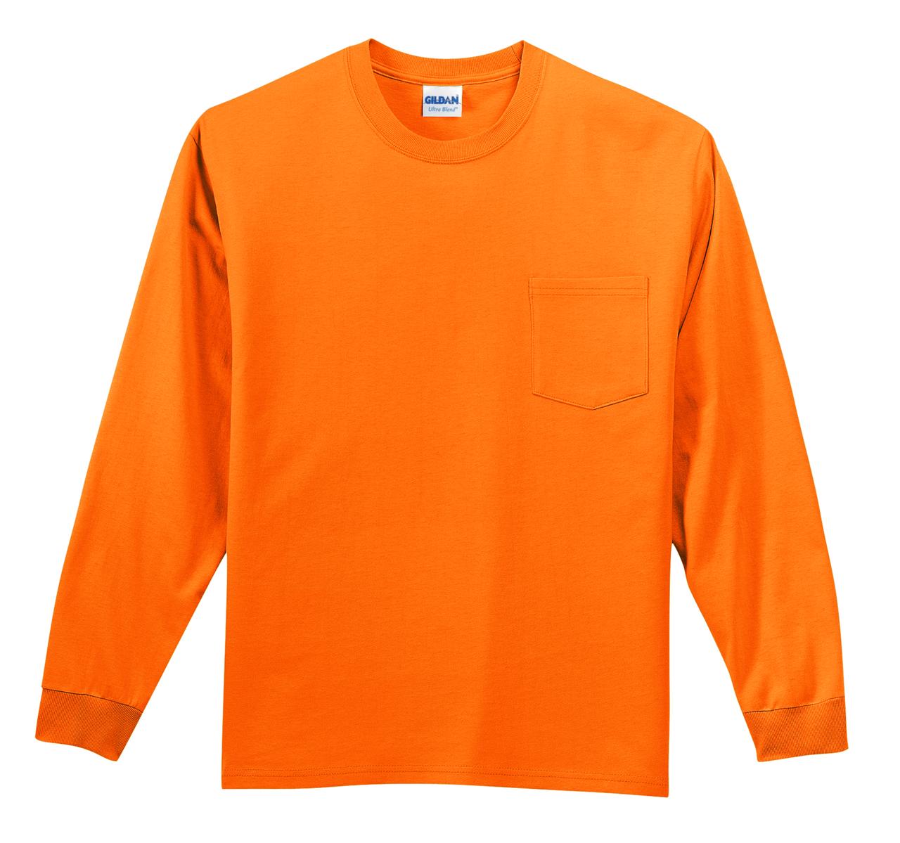 Gildan® - Ultra Cotton® 100% US Cotton Long Sleeve T-Shirt with Pocket