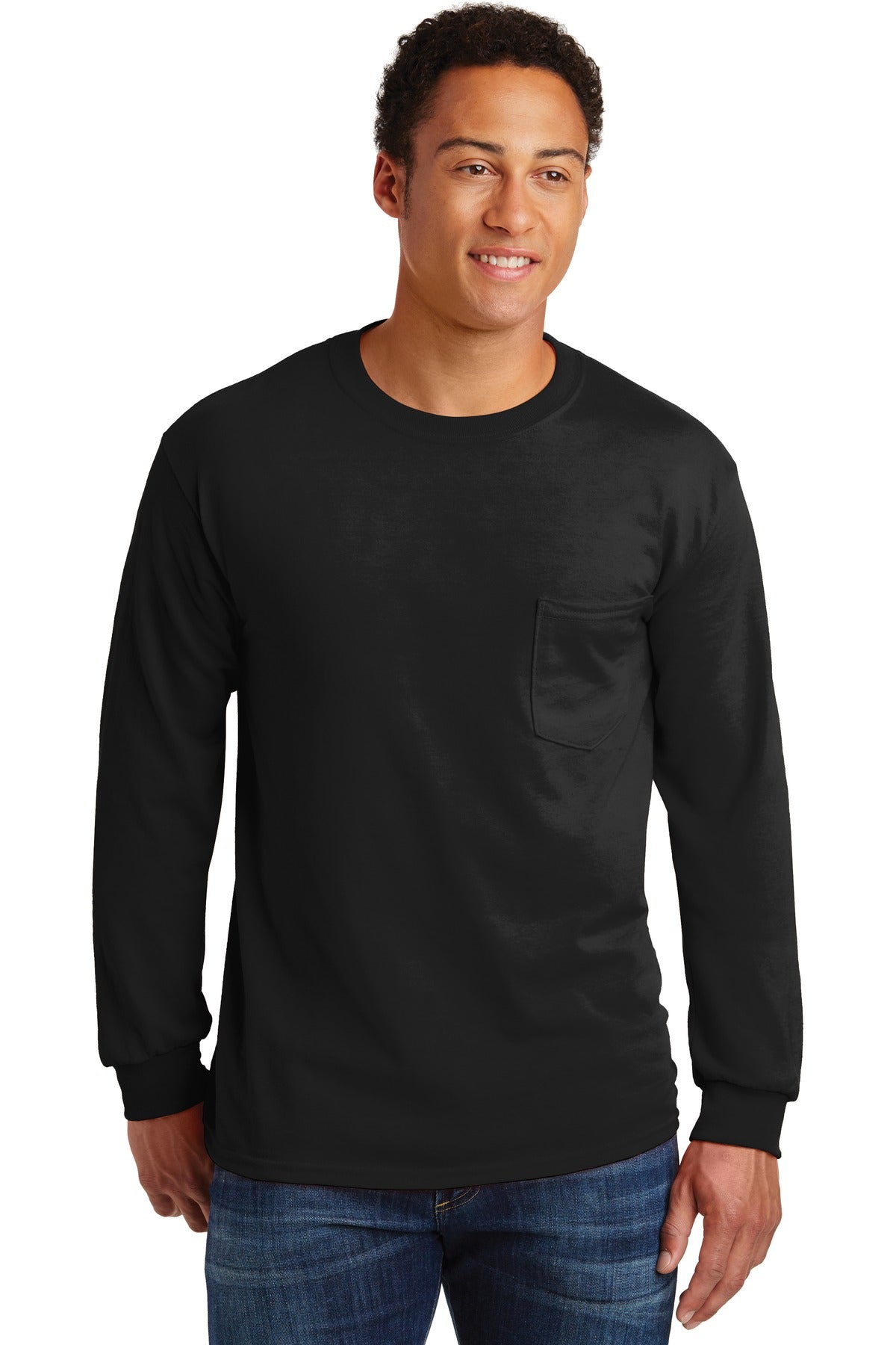 Gildan® - Ultra Cotton® 100% US Cotton Long Sleeve T-Shirt with Pocket