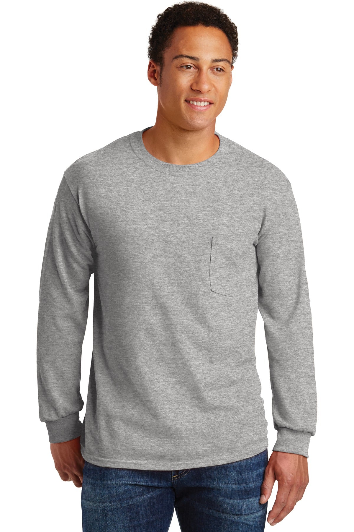 Gildan® - Ultra Cotton® 100% US Cotton Long Sleeve T-Shirt with Pocket