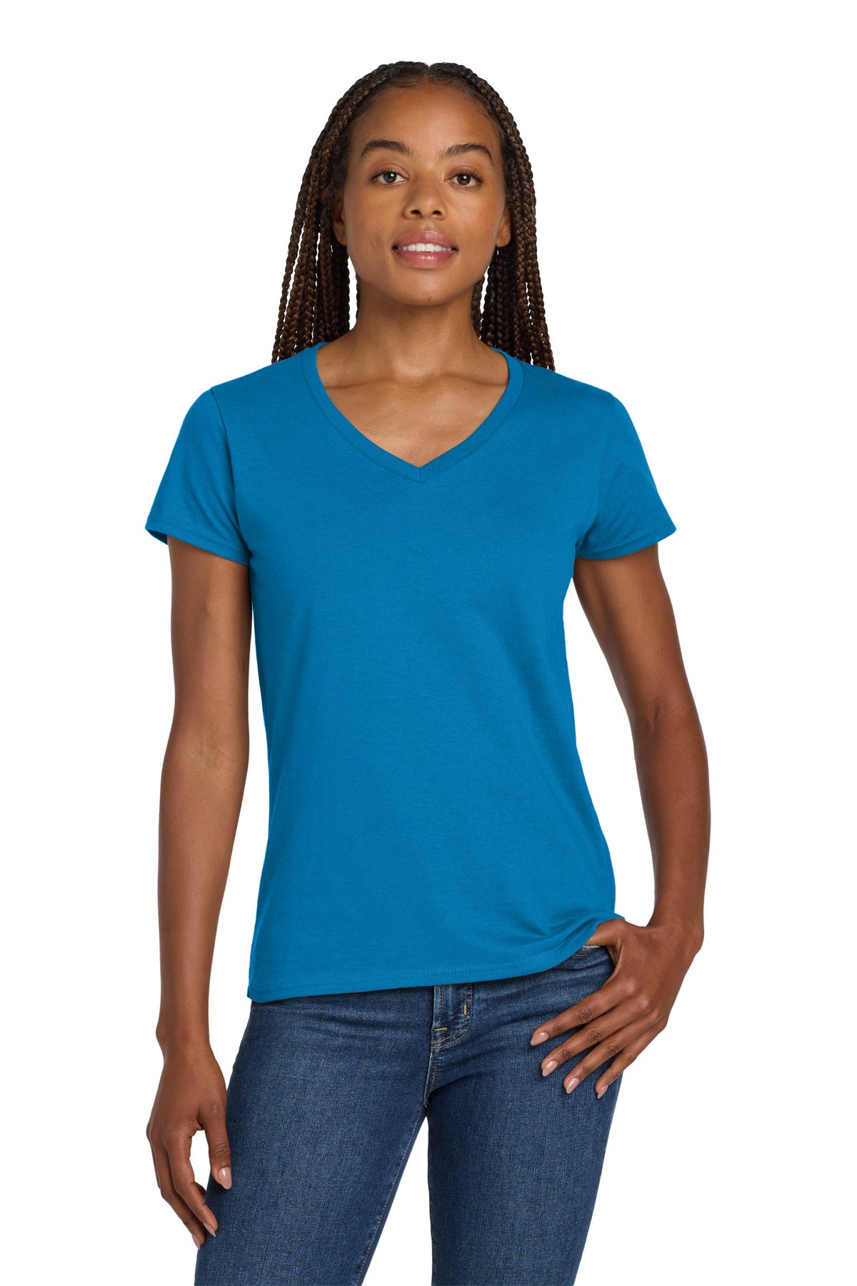 Gildan® Women's Heavy Cotton 100% Cotton V-Neck T-Shirt