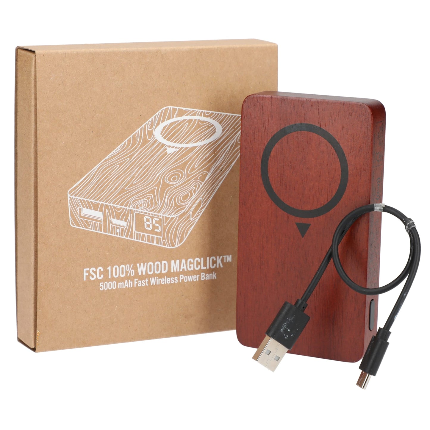 FSC® 100% Wood MagClick™ Fast Wireless Power Bank