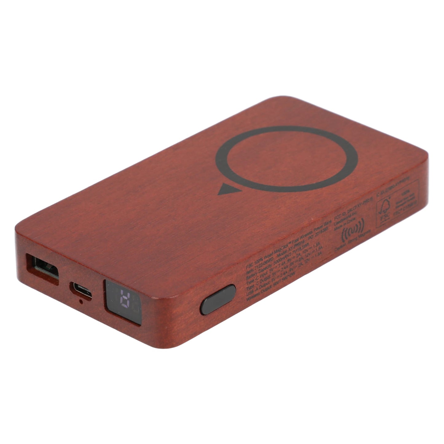 FSC® 100% Wood MagClick™ Fast Wireless Power Bank