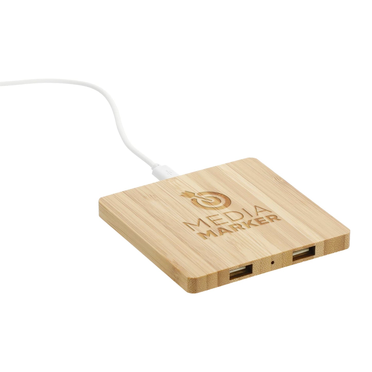 Bamboo Wireless Charging Pad with Dual Outputs