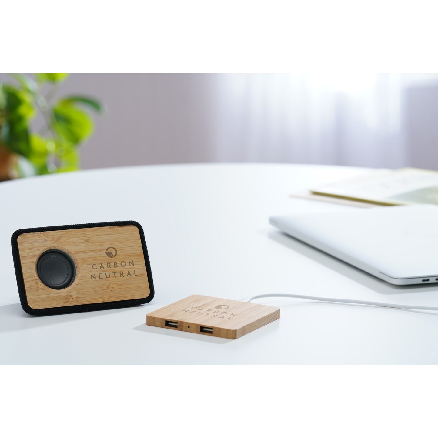 Bamboo Wireless Charging Pad with Dual Outputs