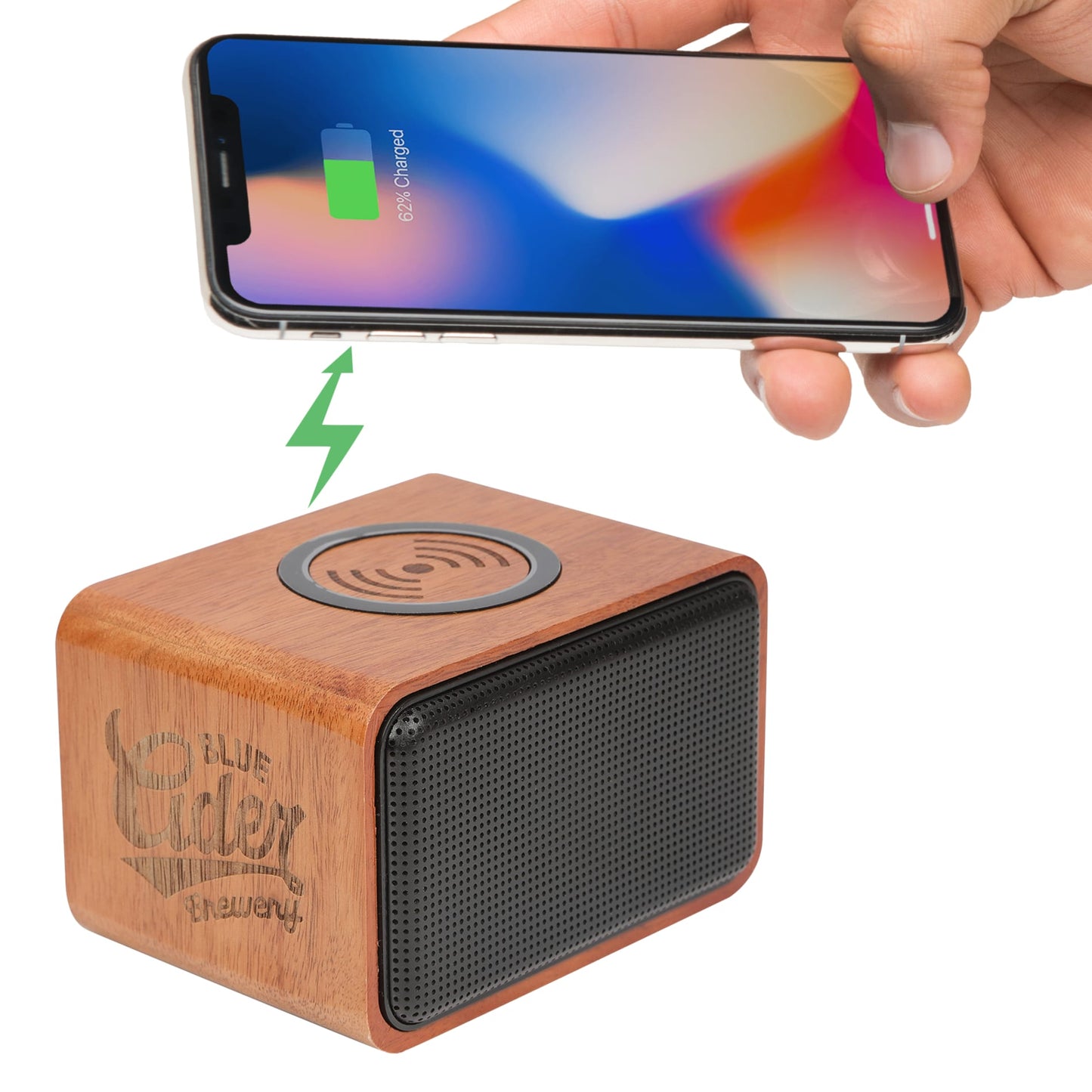 Wood Bluetooth Speaker with Wireless Charging Pad