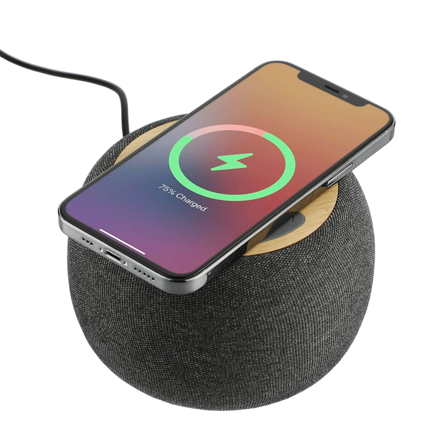 Garm Fabric & Bamboo Speaker with Wireless Chargin