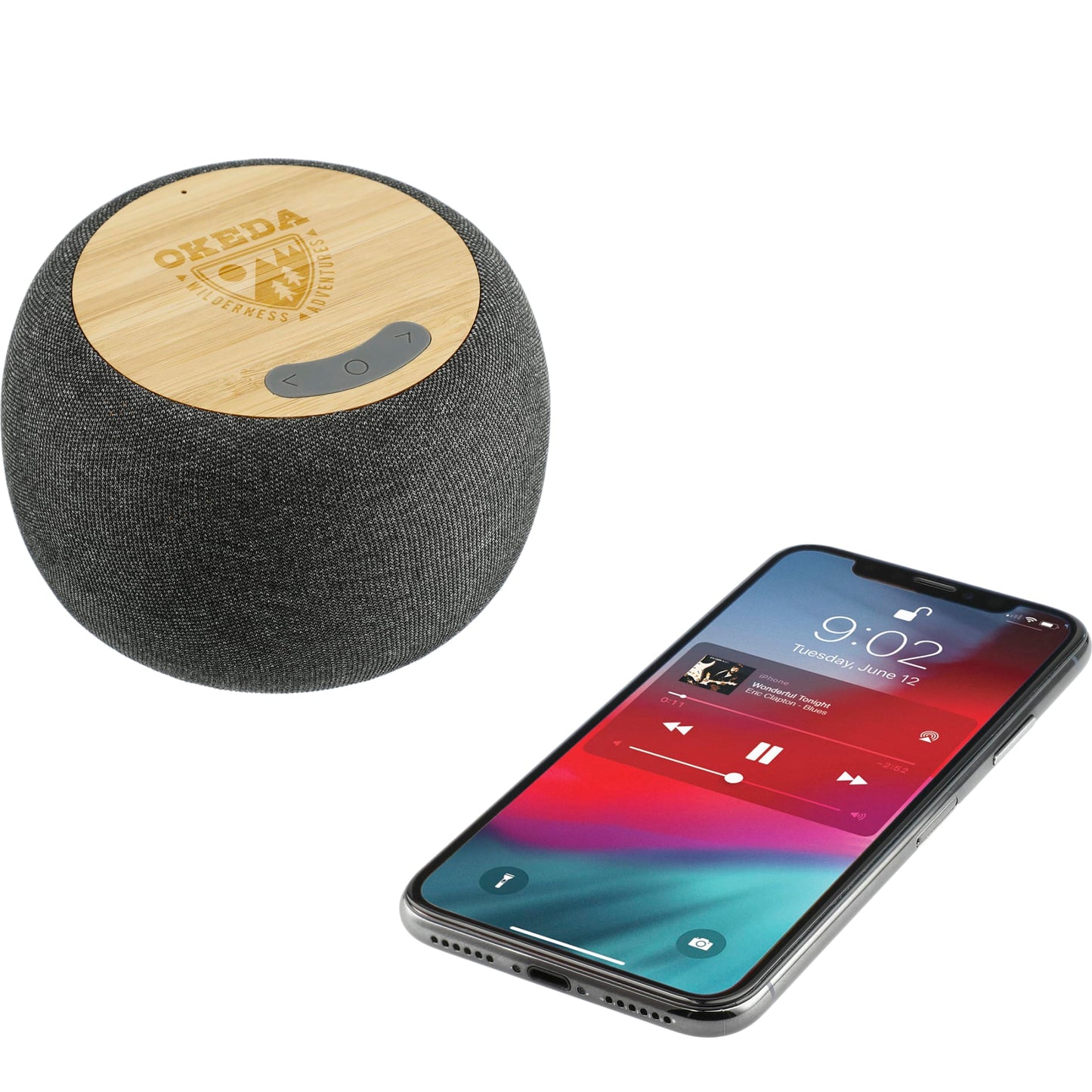 Garm Fabric & Bamboo Speaker with Wireless Chargin