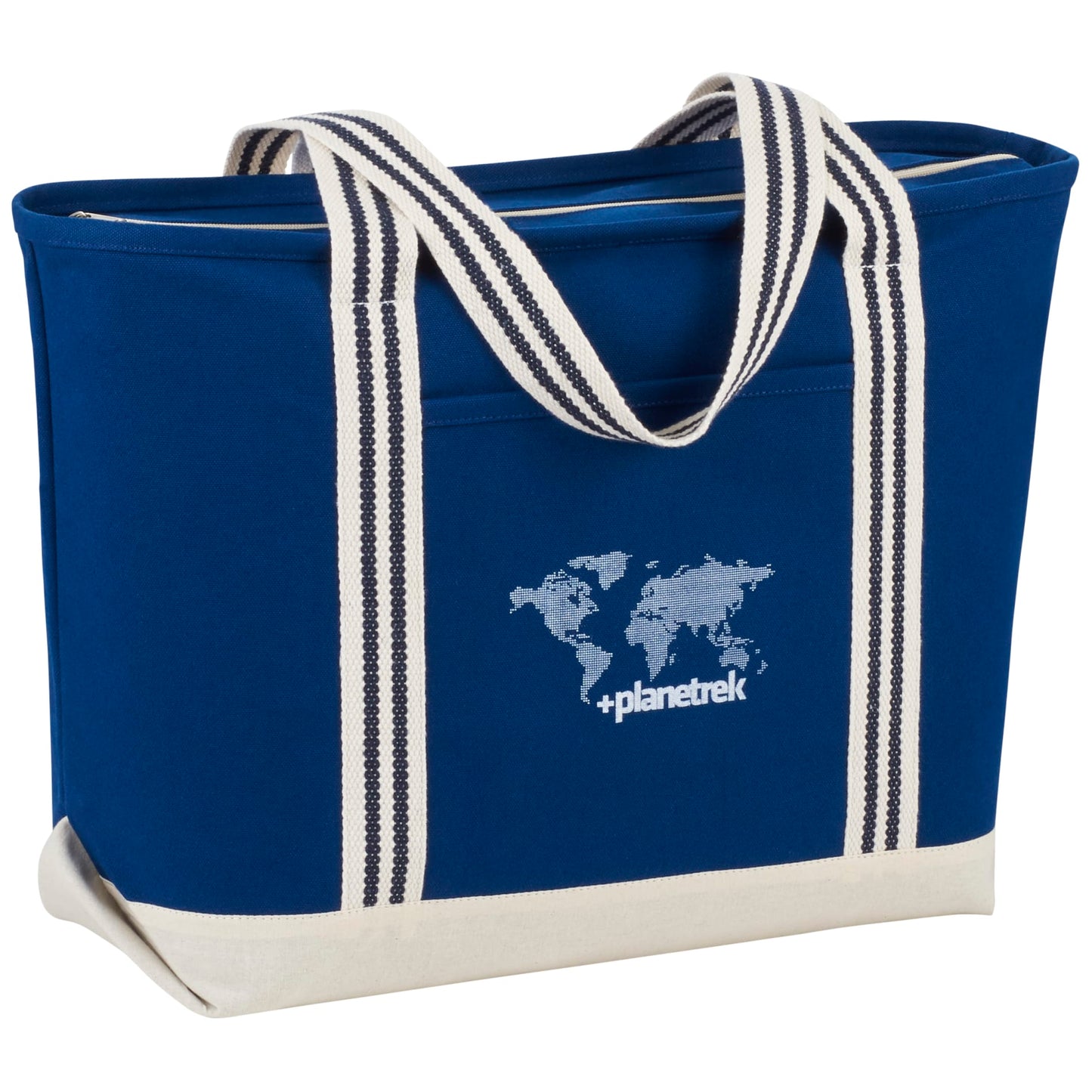 Atlantic Stripe 20oz Cotton Zippered Boat Tote