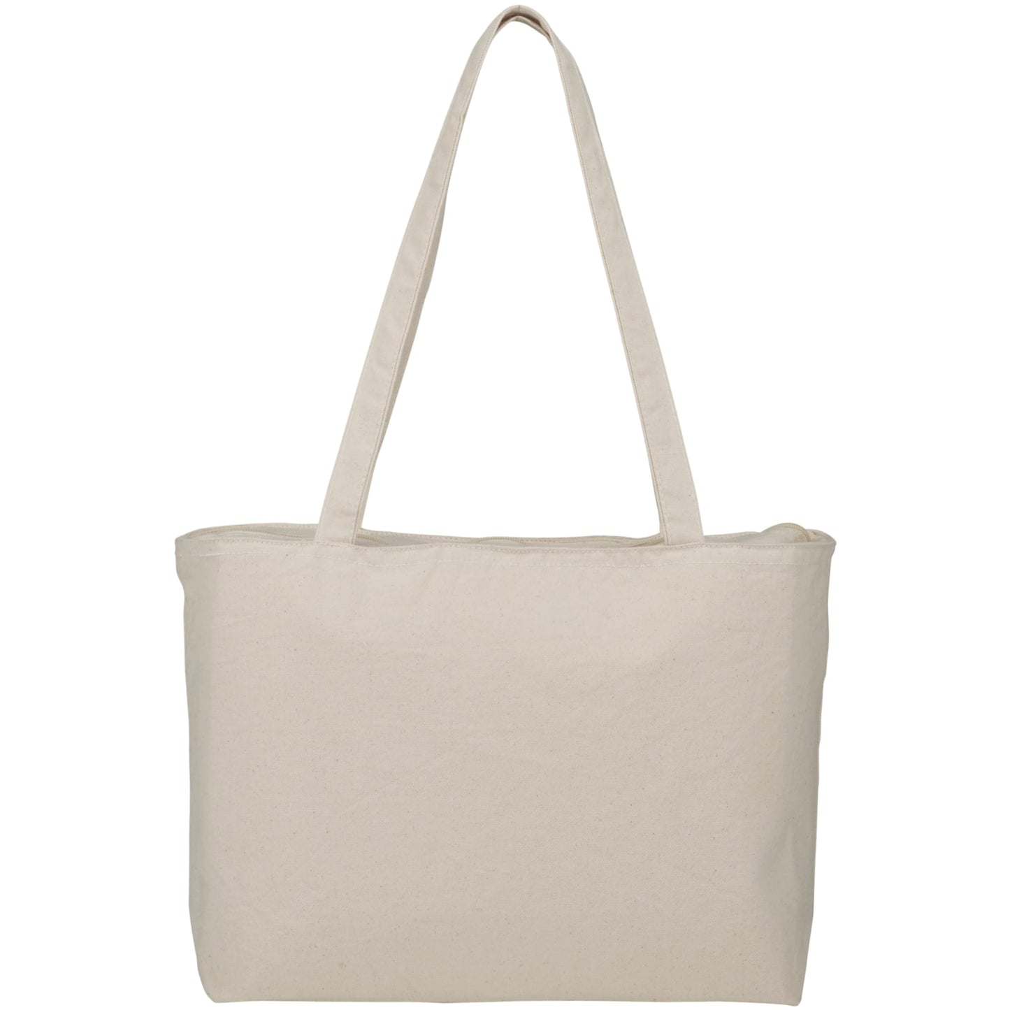 Zippered 12oz Cotton Canvas Shopper Tote