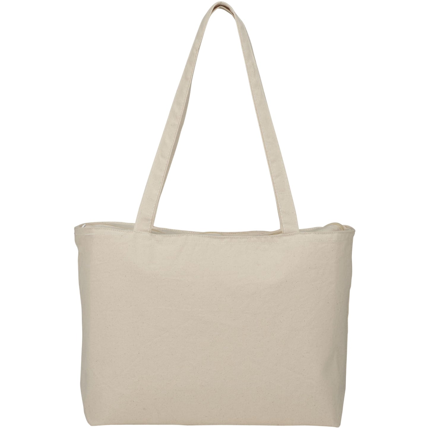 Zippered 12oz Cotton Canvas Shopper Tote