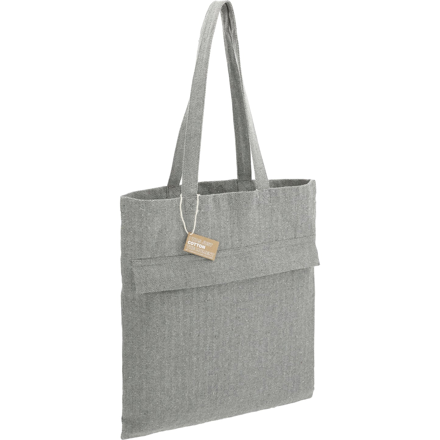 Recycled Cotton Herringbone Tote w/Zip Pocket