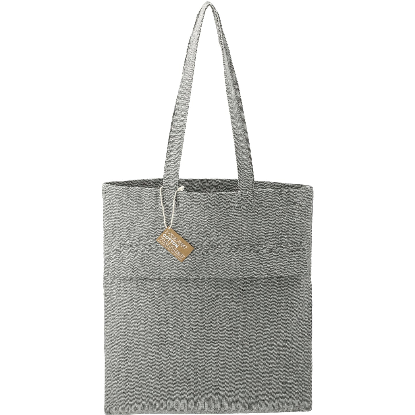 Recycled Cotton Herringbone Tote w/Zip Pocket