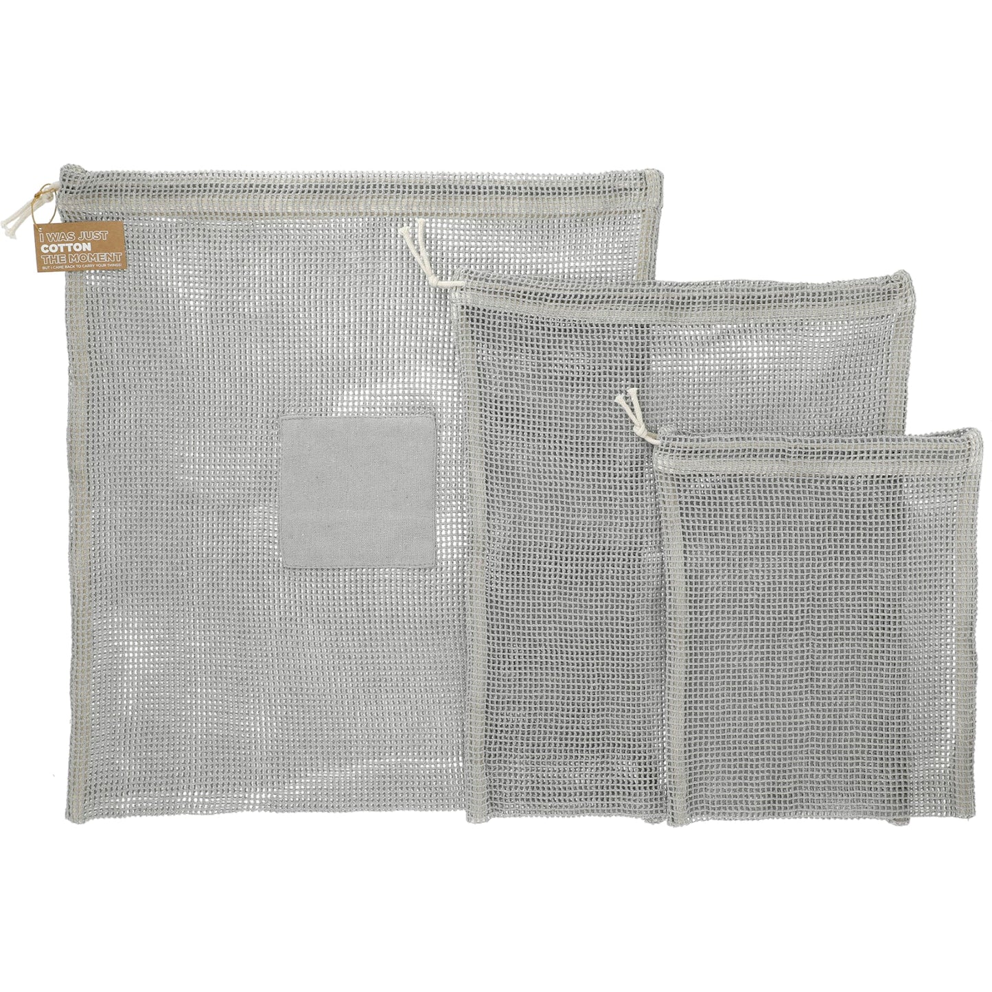 Recycled Cotton Mesh Cinch Pouch Set