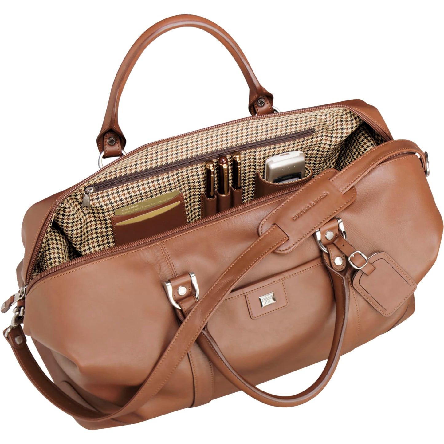 Cutter & Buck® 19" Leather Weekender Duffel Bag