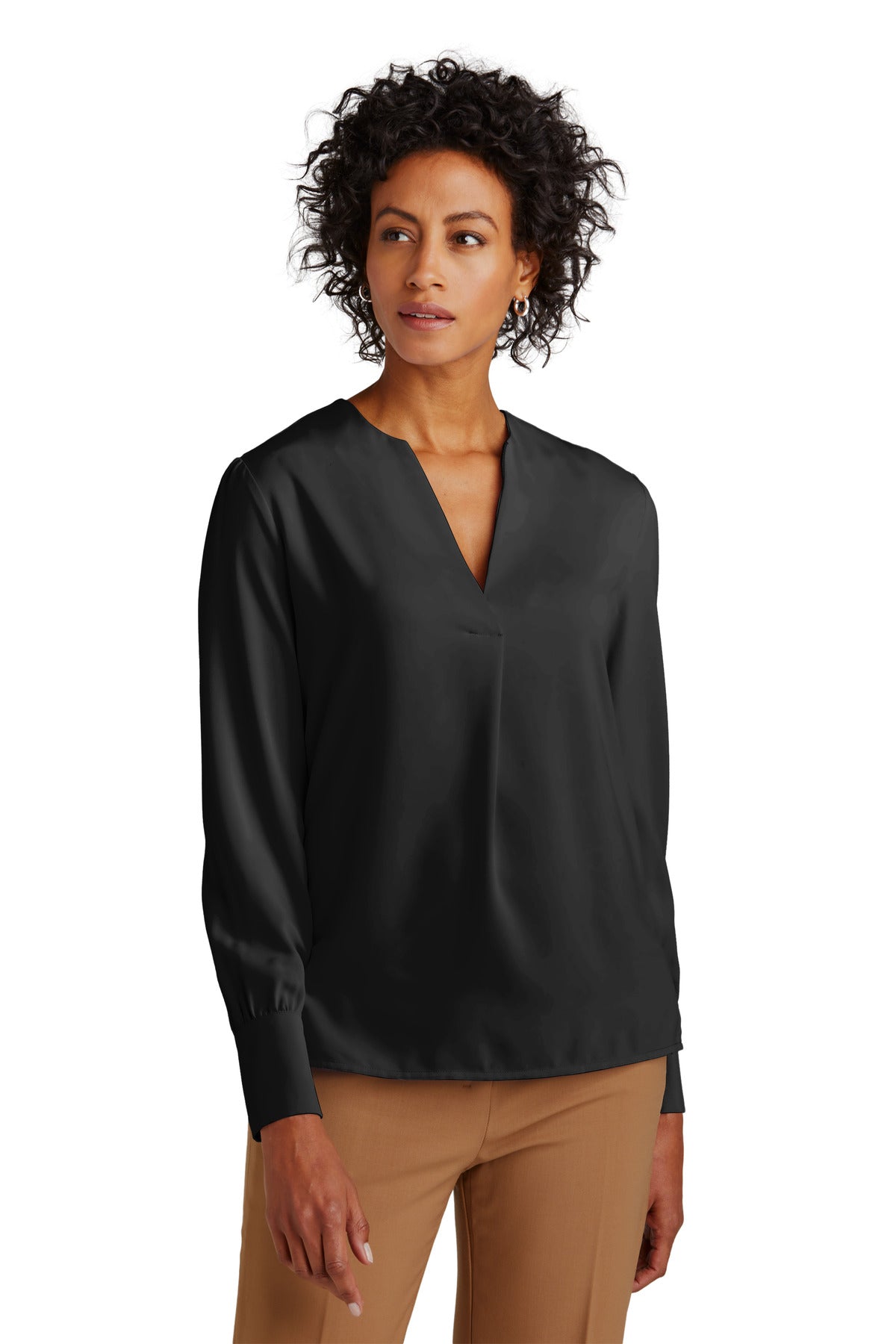 Brooks Brothers® Women's Open-Neck Satin Blouse