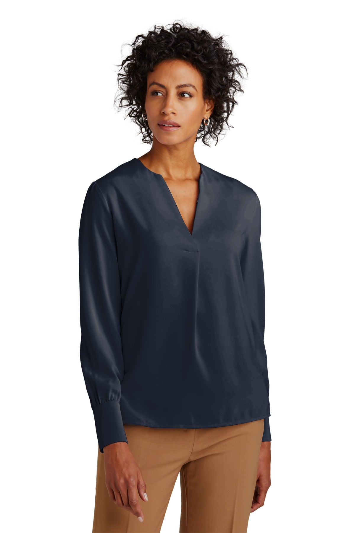 Brooks Brothers® Women's Open-Neck Satin Blouse