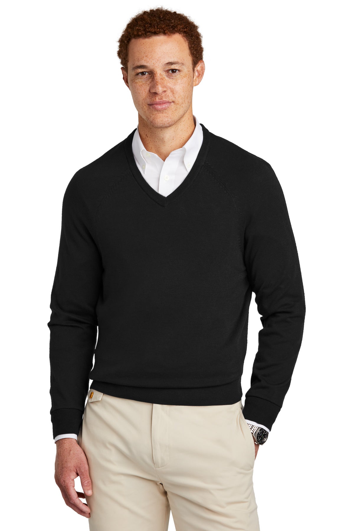 Brooks Brothers® Cotton Stretch V-Neck Sweater