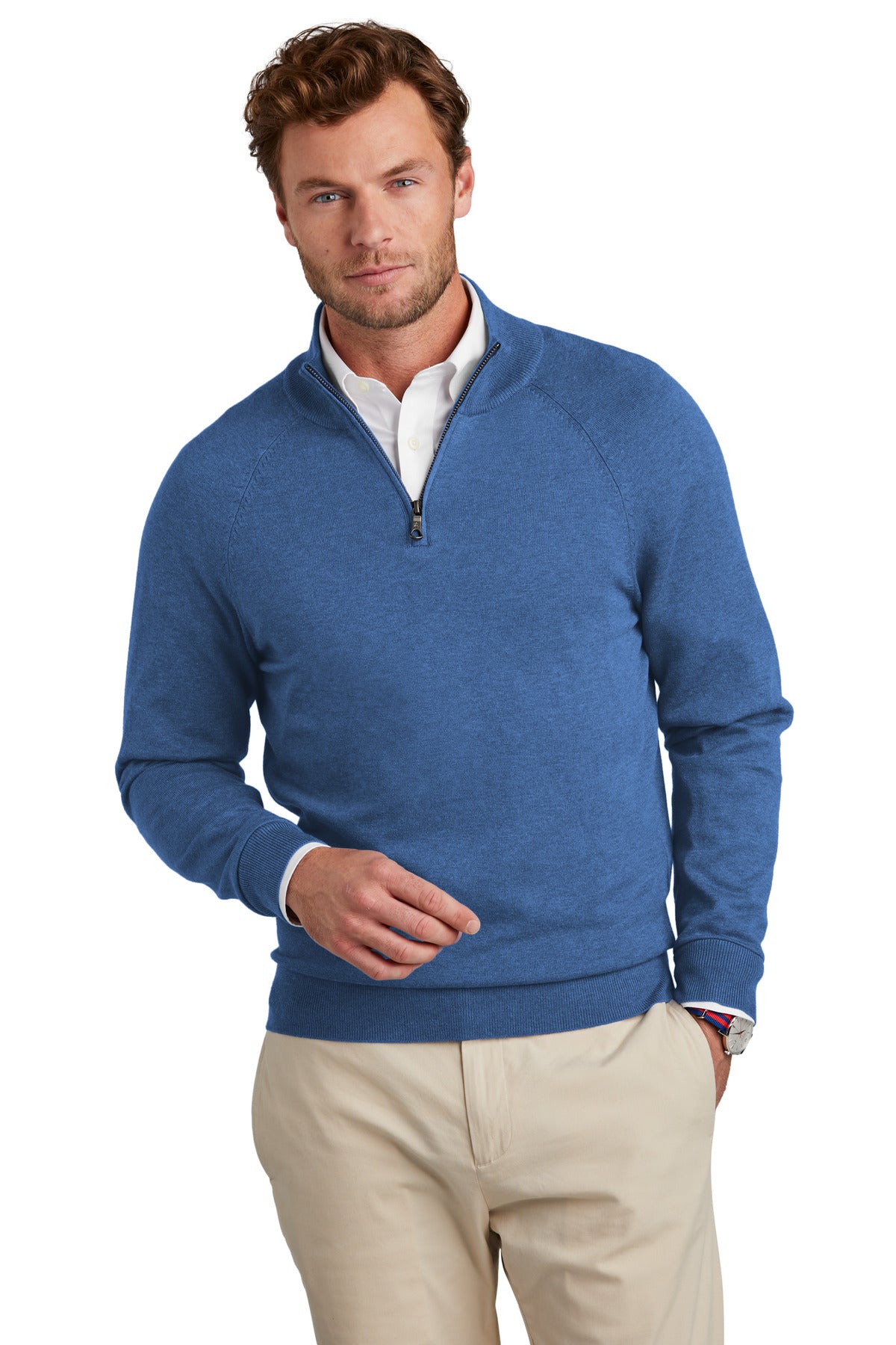 Brooks Brothers® Cotton Stretch 1/4-Zip Sweater