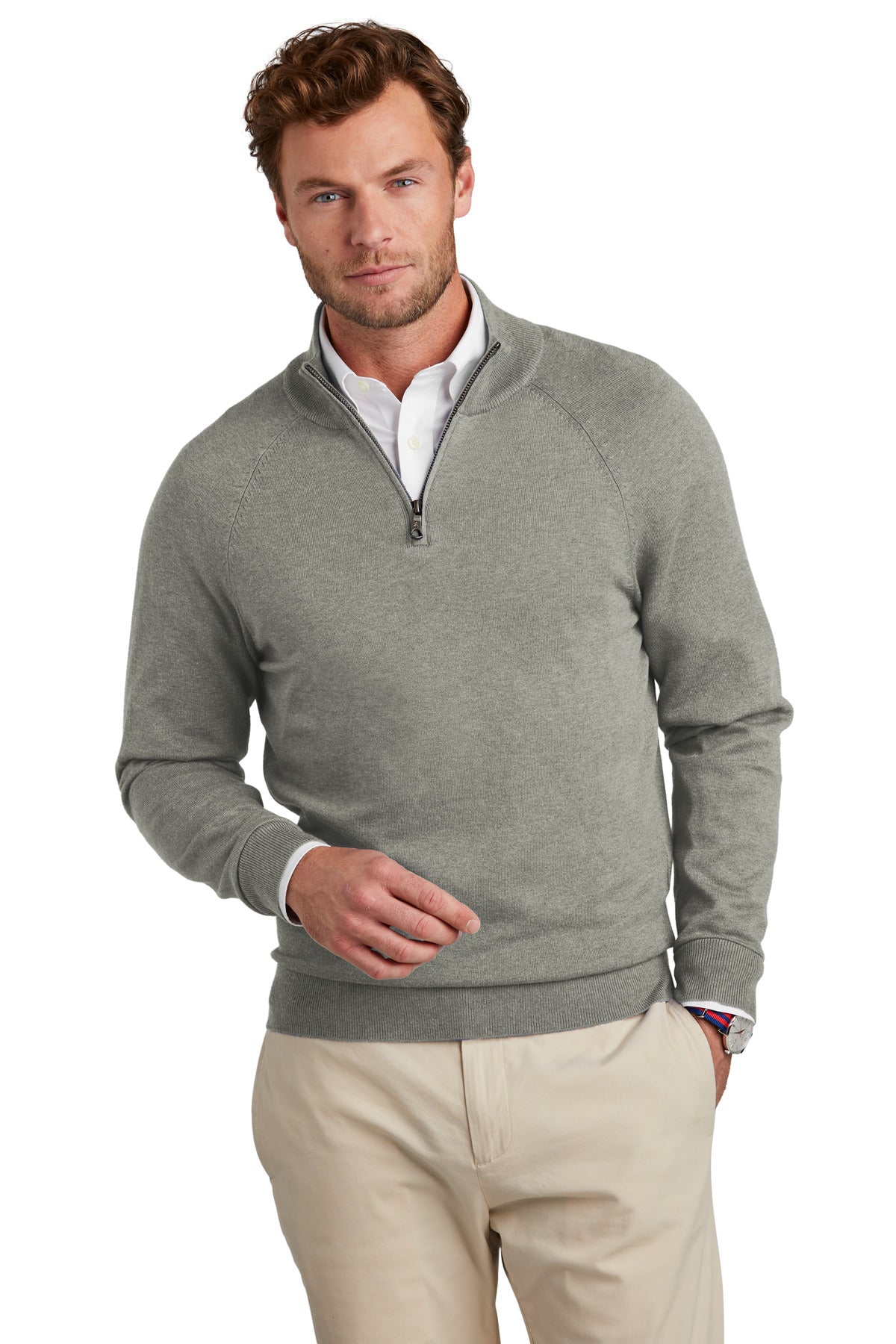 Brooks Brothers® Cotton Stretch 1/4-Zip Sweater