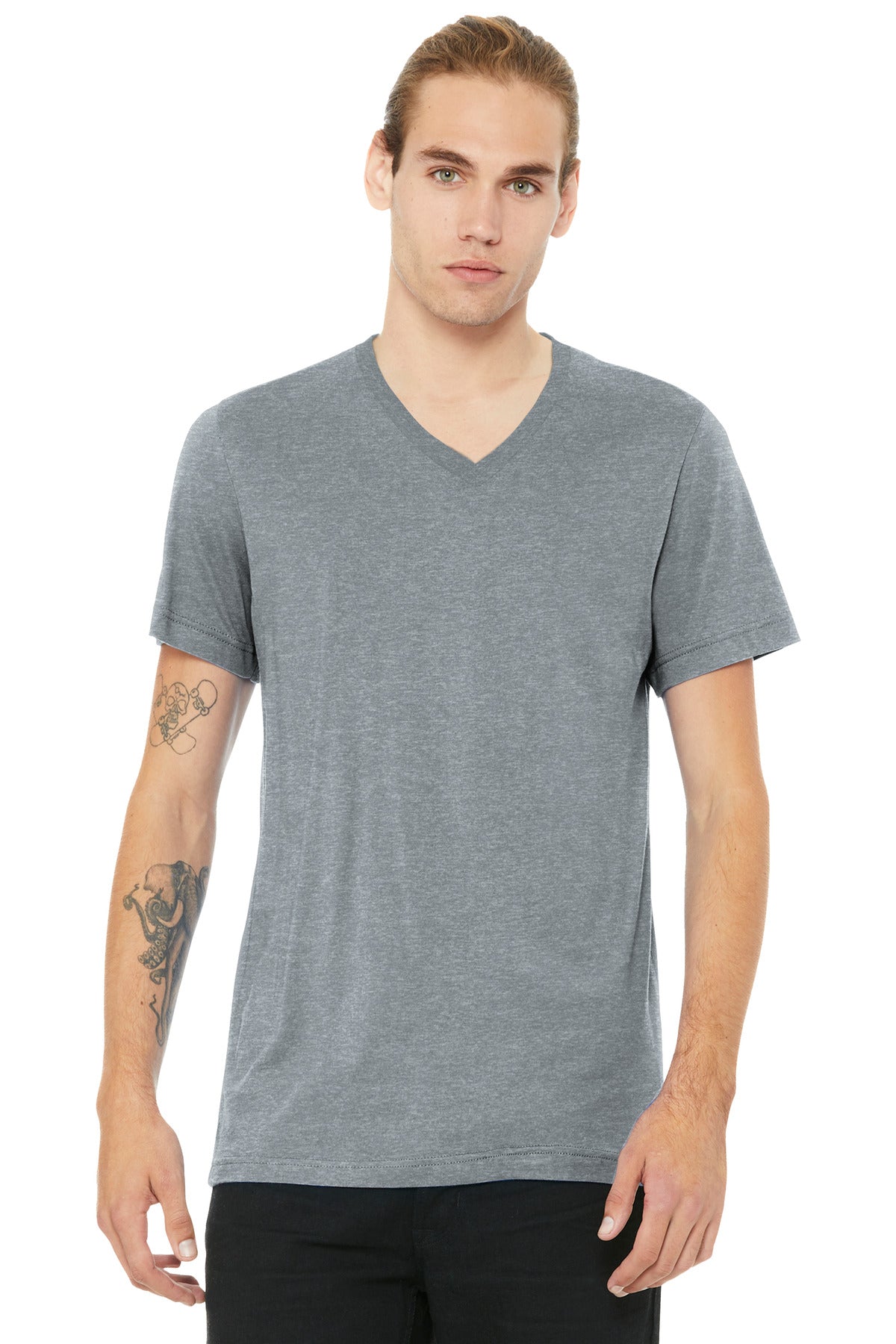 BELLA+CANVAS® Unisex Heather CVC V-Neck Tee