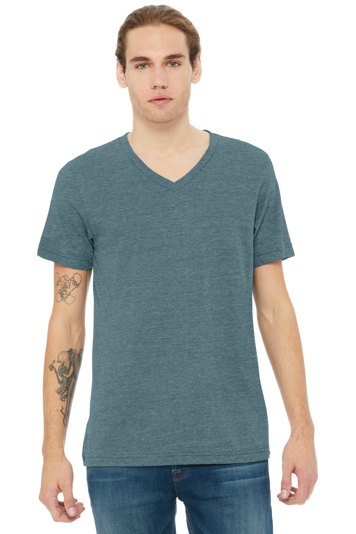 BELLA+CANVAS® Unisex Heather CVC V-Neck Tee