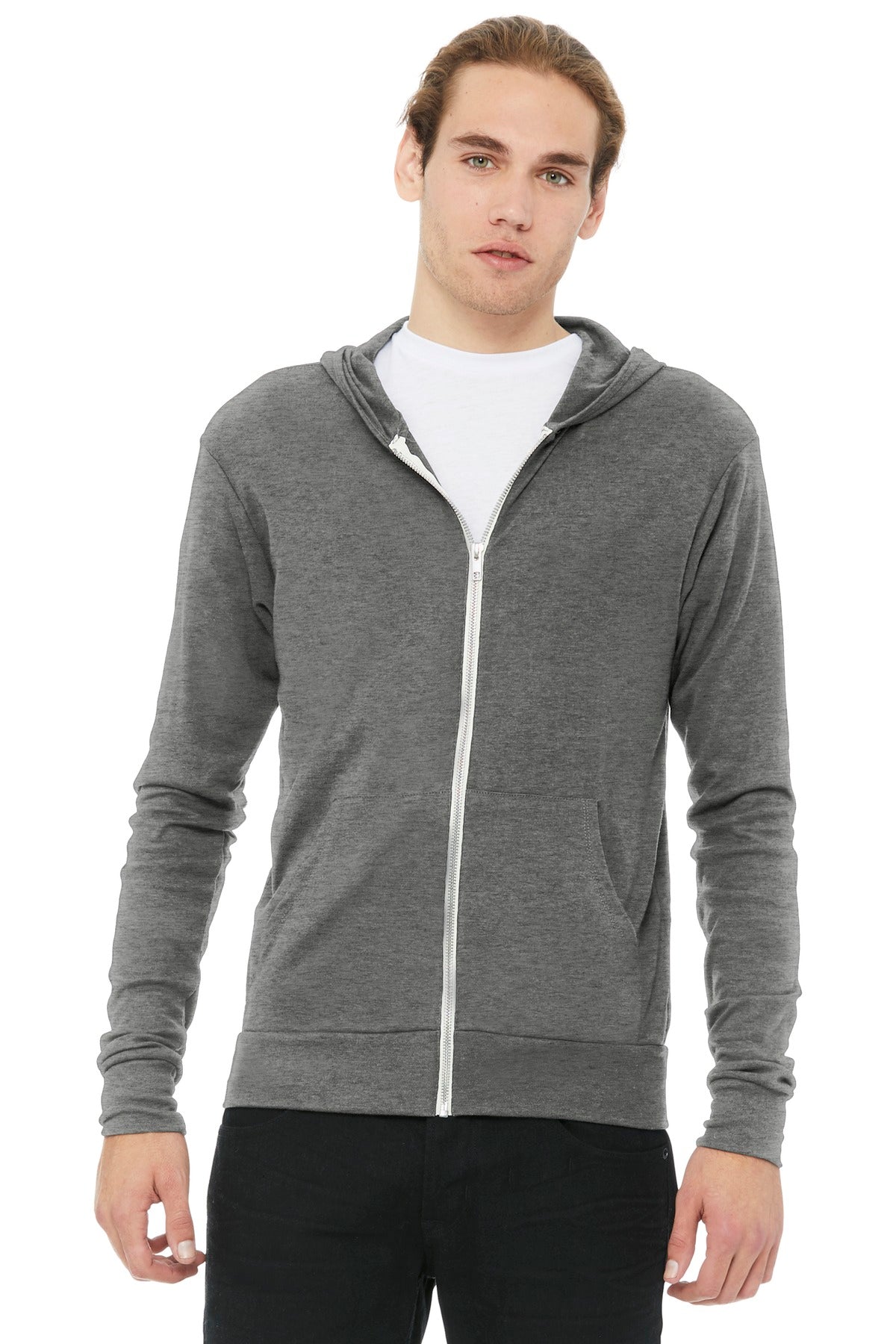 BELLA+CANVAS® Unisex Triblend Full-Zip Lightweight Hoodie