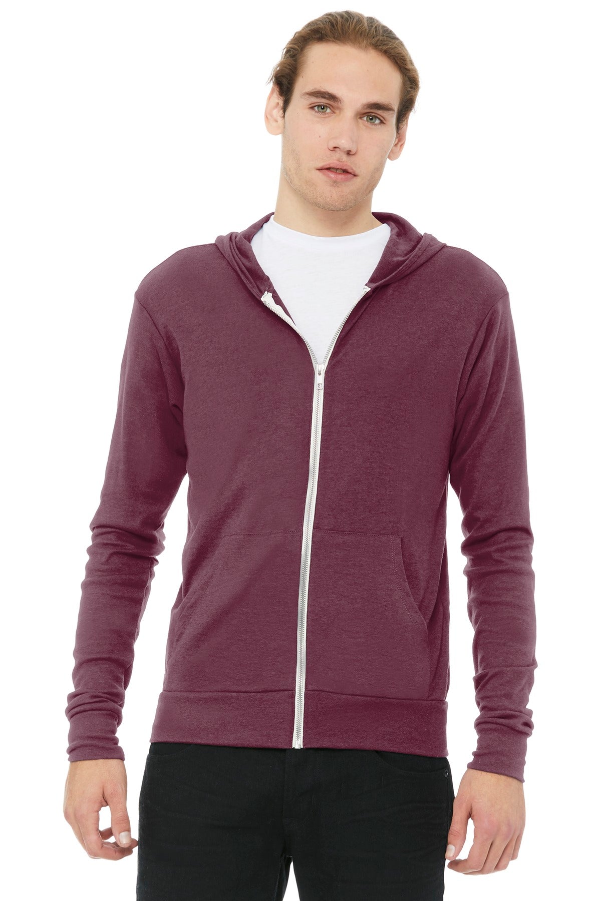 BELLA+CANVAS® Unisex Triblend Full-Zip Lightweight Hoodie