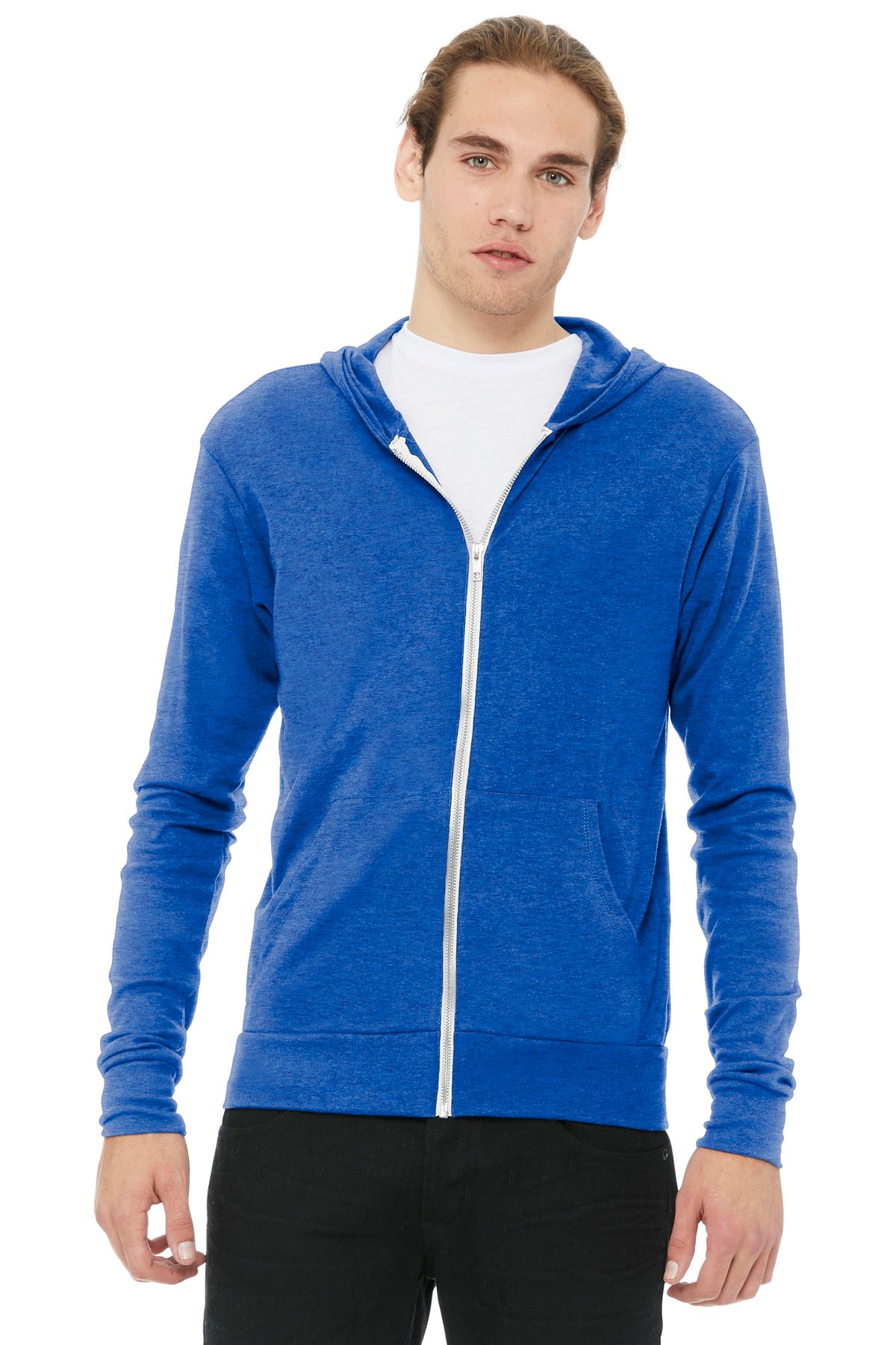 BELLA+CANVAS® Unisex Triblend Full-Zip Lightweight Hoodie