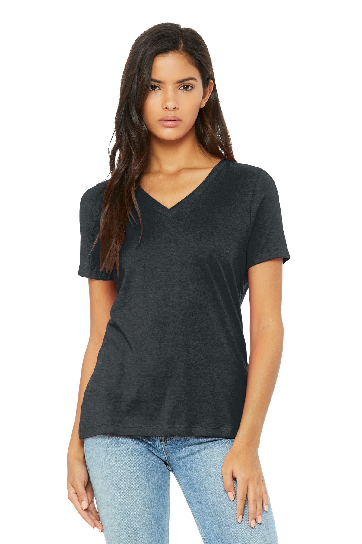 BELLA+CANVAS® Women's Relaxed Heather CVC V-Neck Tee