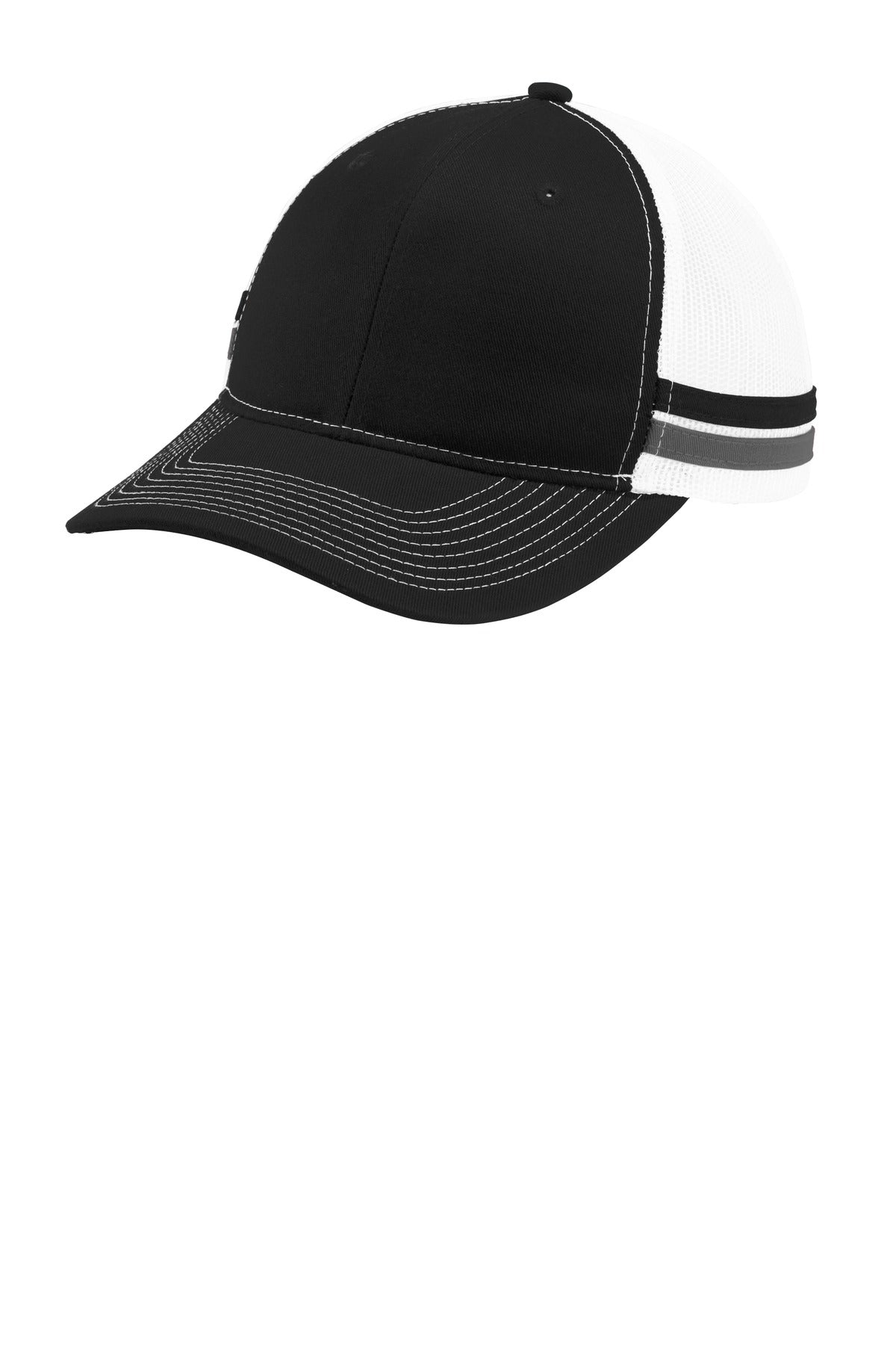 Port Authority® Two-Stripe Snapback Trucker Cap