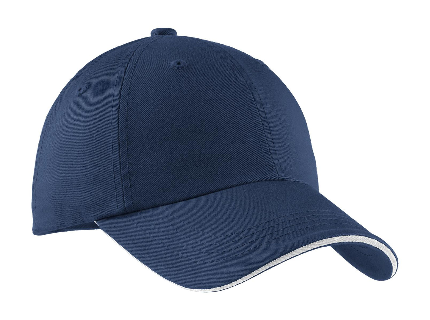 Port Authority® Sandwich Bill Cap with Striped Closure