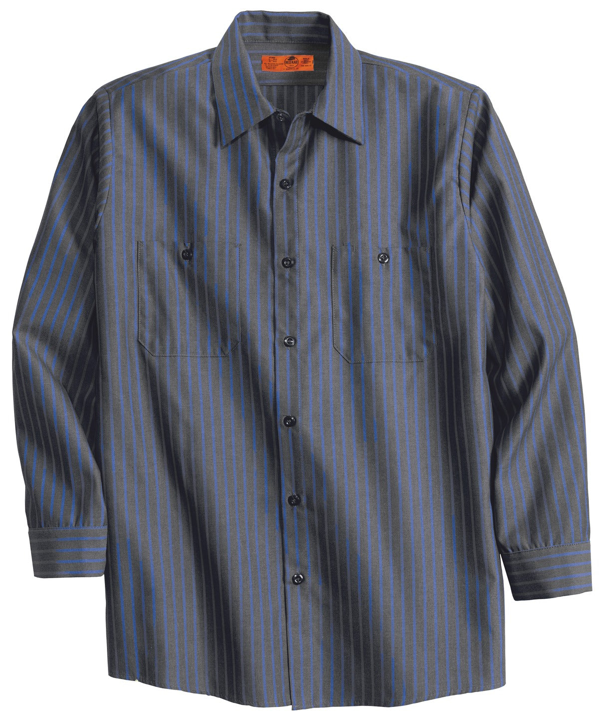 Red Kap® Long Size Long Sleeve Striped Industrial Work Shirt