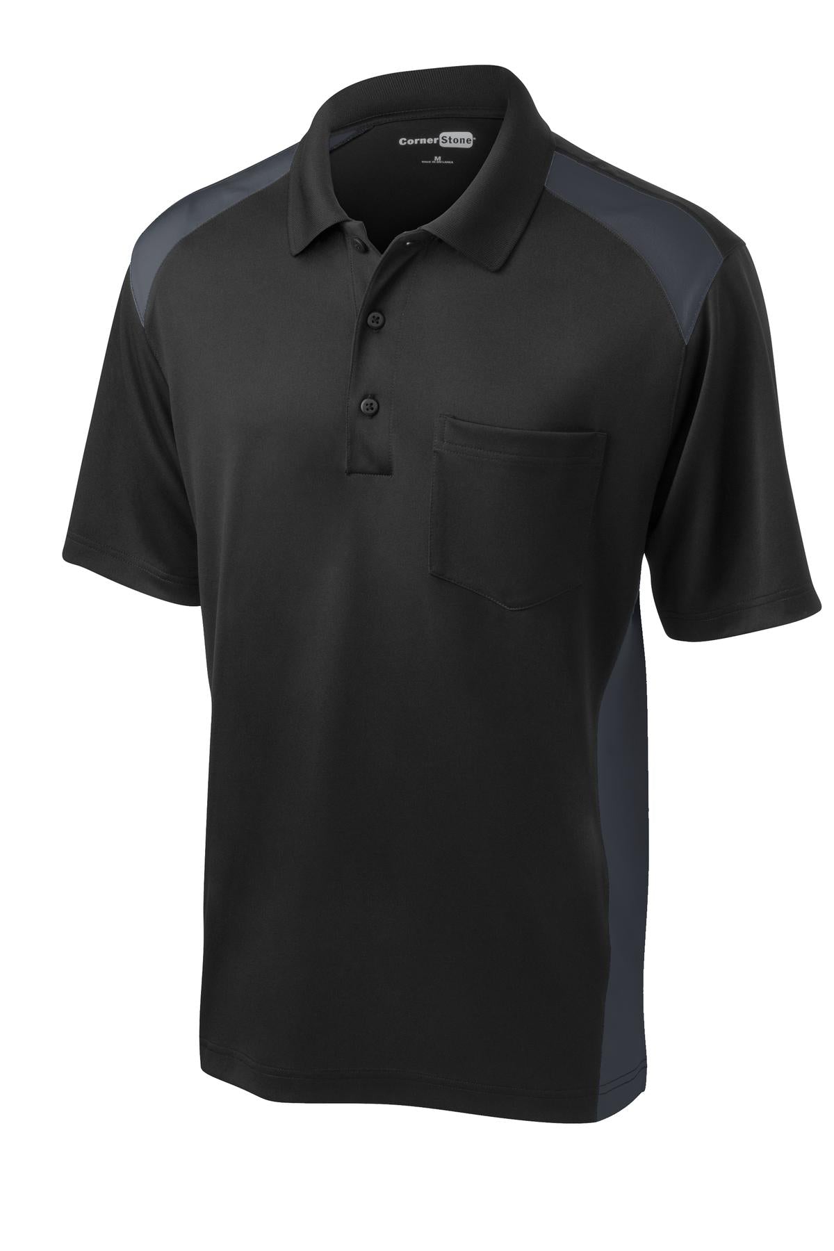 CornerStone® Select Snag-Proof Two Way Colorblock Pocket Polo