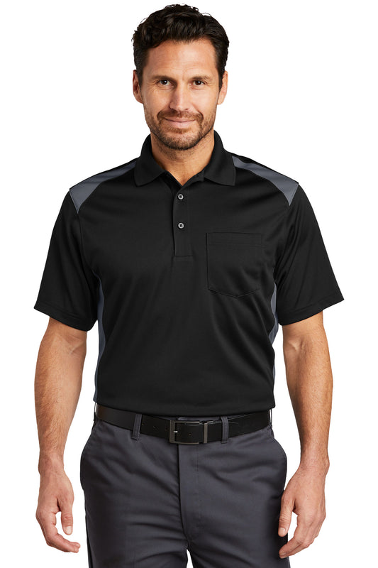 CornerStone® Select Snag-Proof Two Way Colorblock Pocket Polo