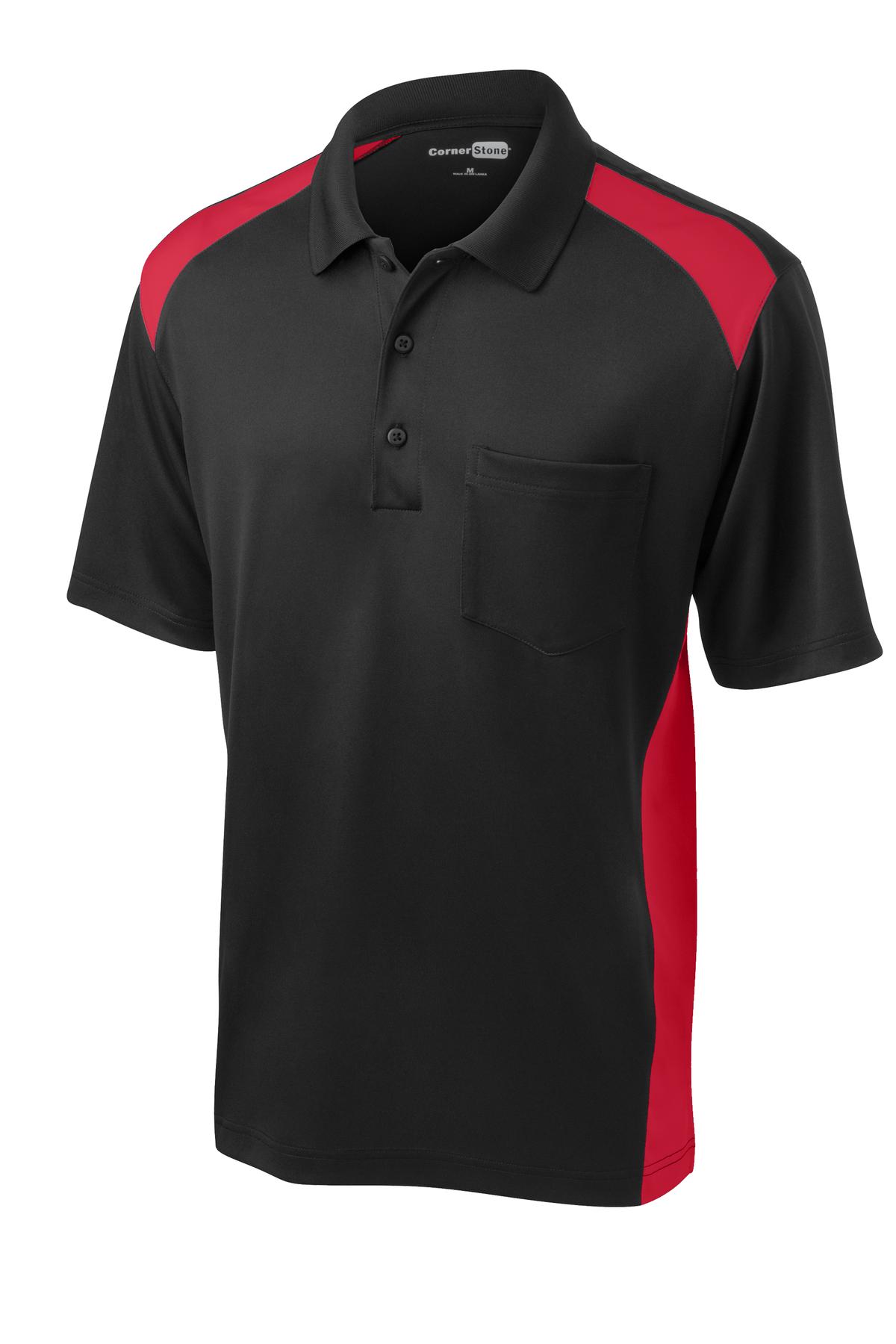 CornerStone® Select Snag-Proof Two Way Colorblock Pocket Polo