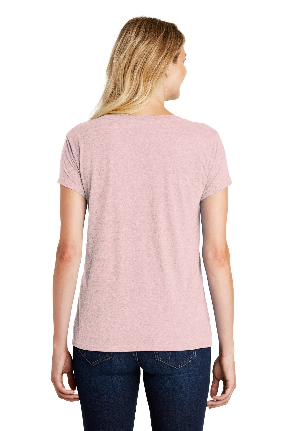 District® Women's Perfect Blend® CVC V-Neck Tee (CORE COLORS)