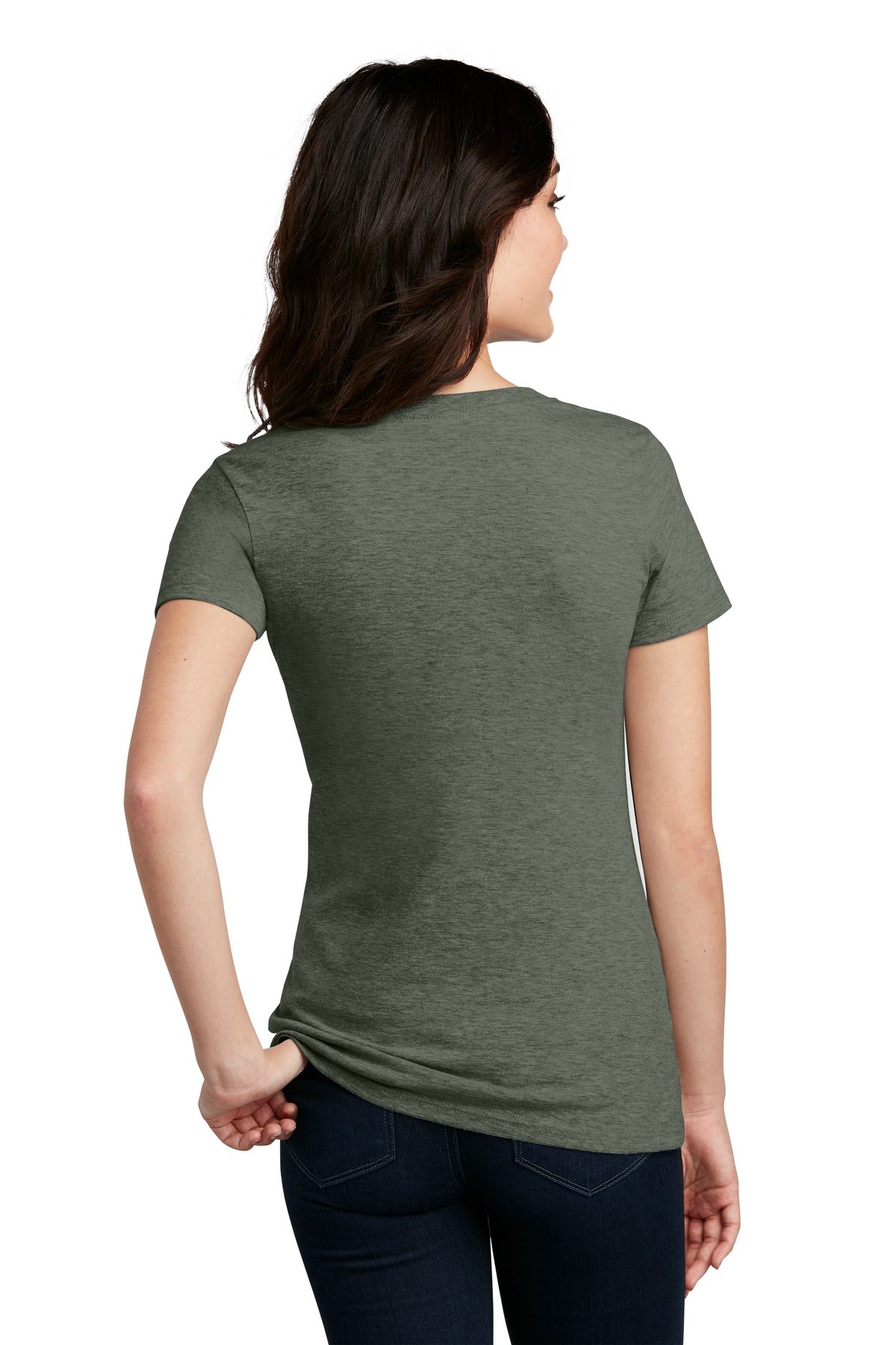 District® Women's Perfect Blend® CVC V-Neck Tee (CORE COLORS)