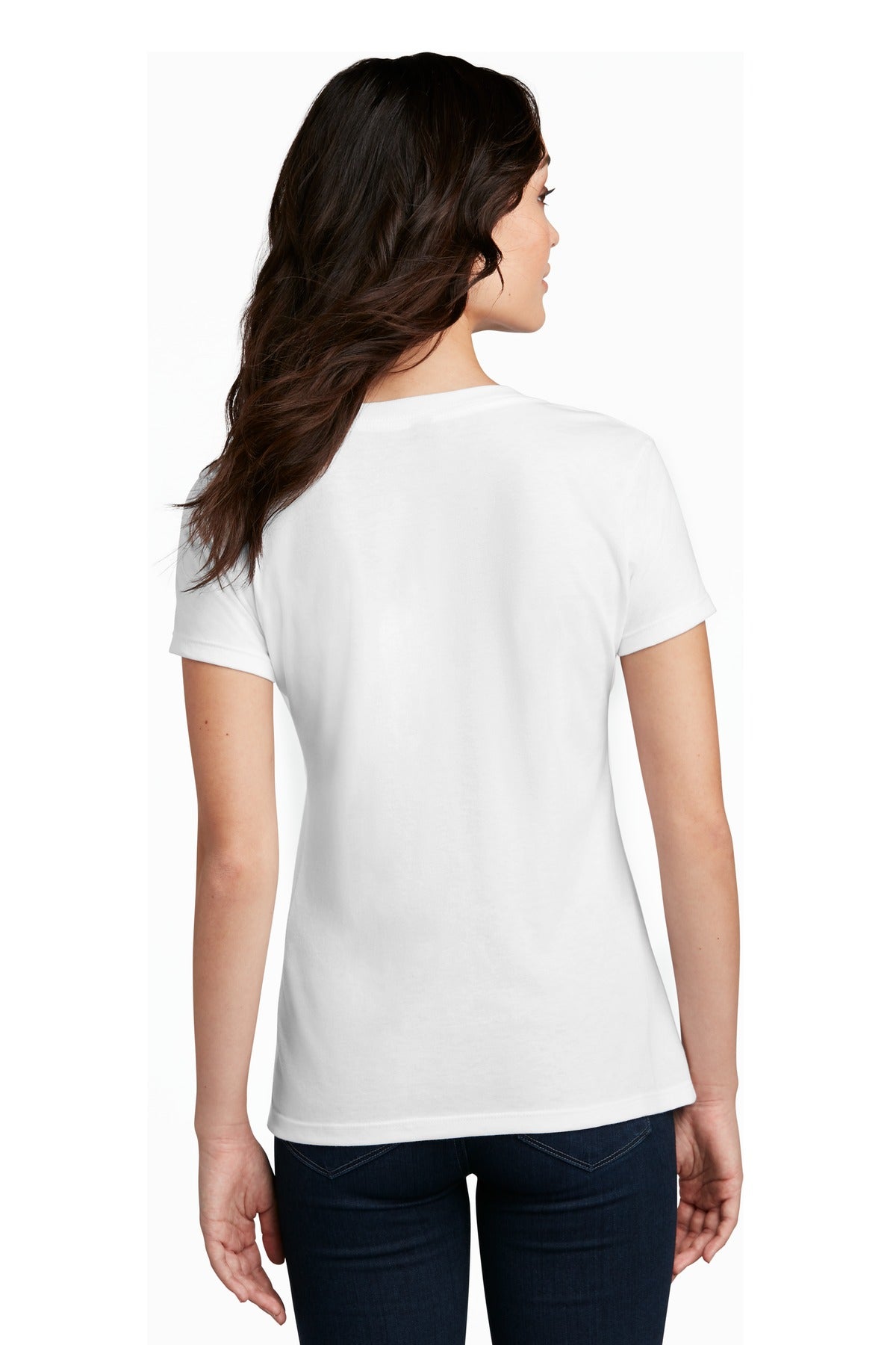 District® Women's Perfect Blend® CVC V-Neck Tee (CORE COLORS)