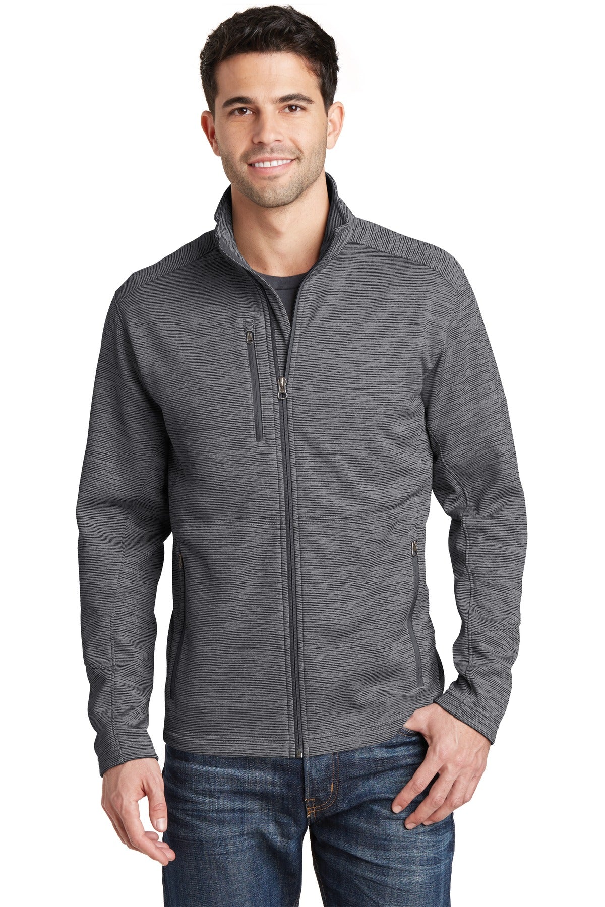 Port Authority® Digi Stripe Fleece Jacket