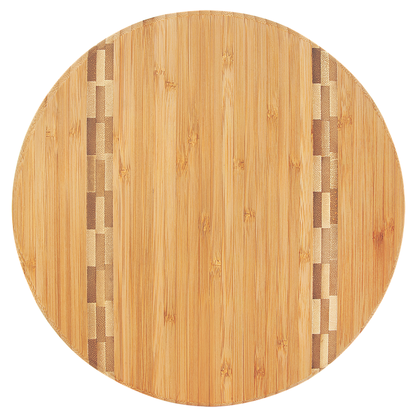 Round Bamboo Cutting Board with Butcher Block Inlay - Multiple Sizes