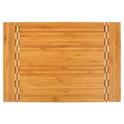 Bamboo Cutting Board with Butcher Block Inlay