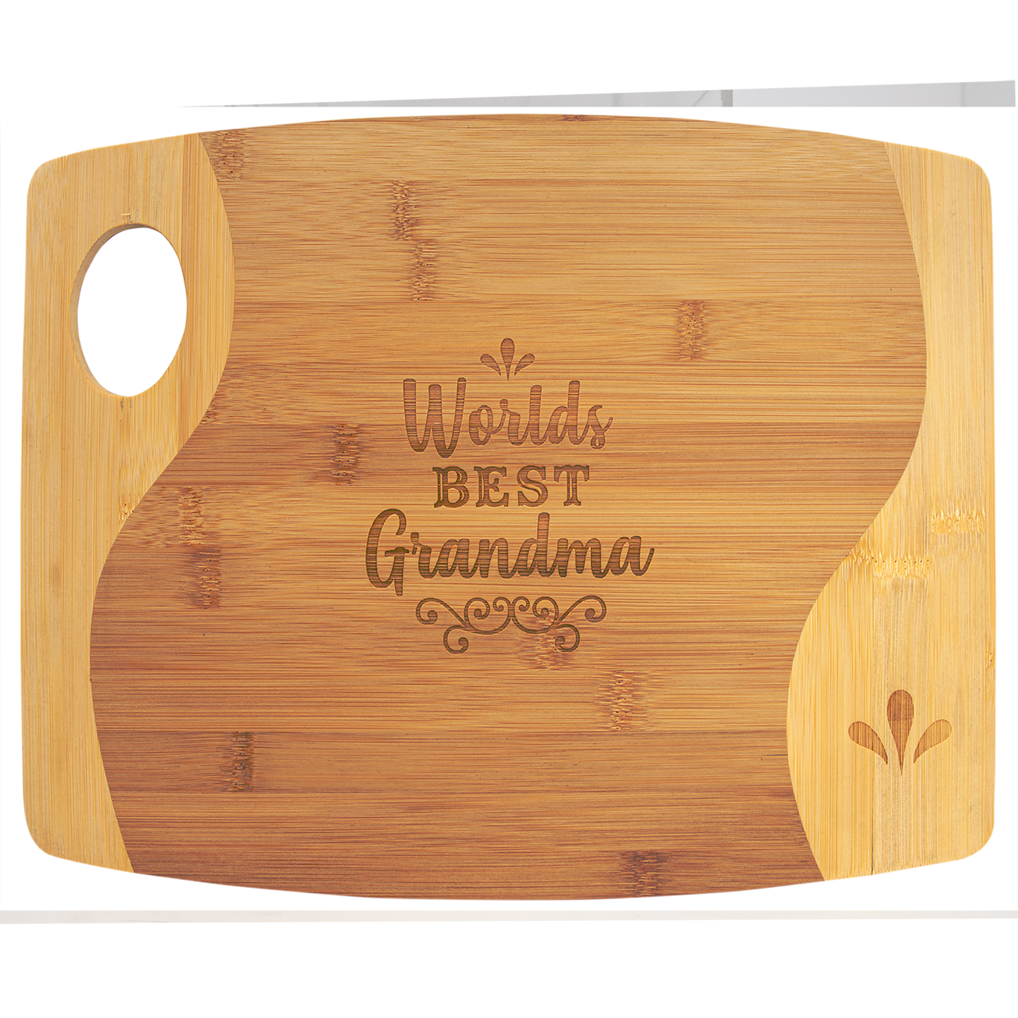 Bamboo Two-Tone Cutting Board with Handle - Multiple Sizes