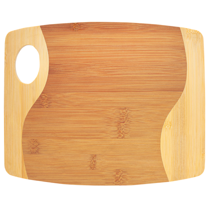 Bamboo Two-Tone Cutting Board with Handle - Multiple Sizes