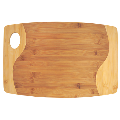 Bamboo Two-Tone Cutting Board with Handle - Multiple Sizes